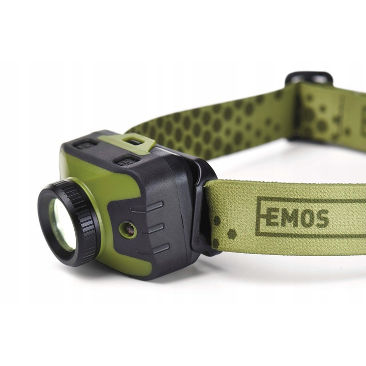 Lanterna frontala EMOS 330lm 200m 5 moduri, rosie, waterproof