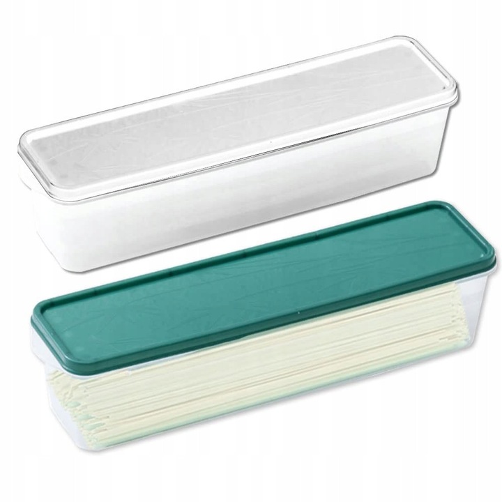 Cutii alimentare, 2 bucati, pentru spaghetti, transparent, 28,5x6,5x8,1cm