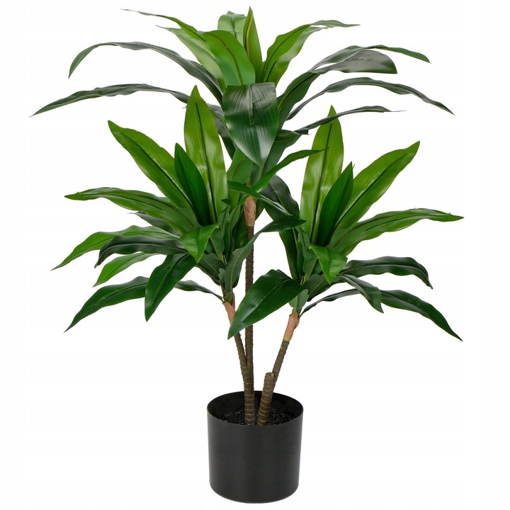 Plante artificiale Dracaena Fragans 90cm, set 1 bucata, verde, cu ghiveci negru