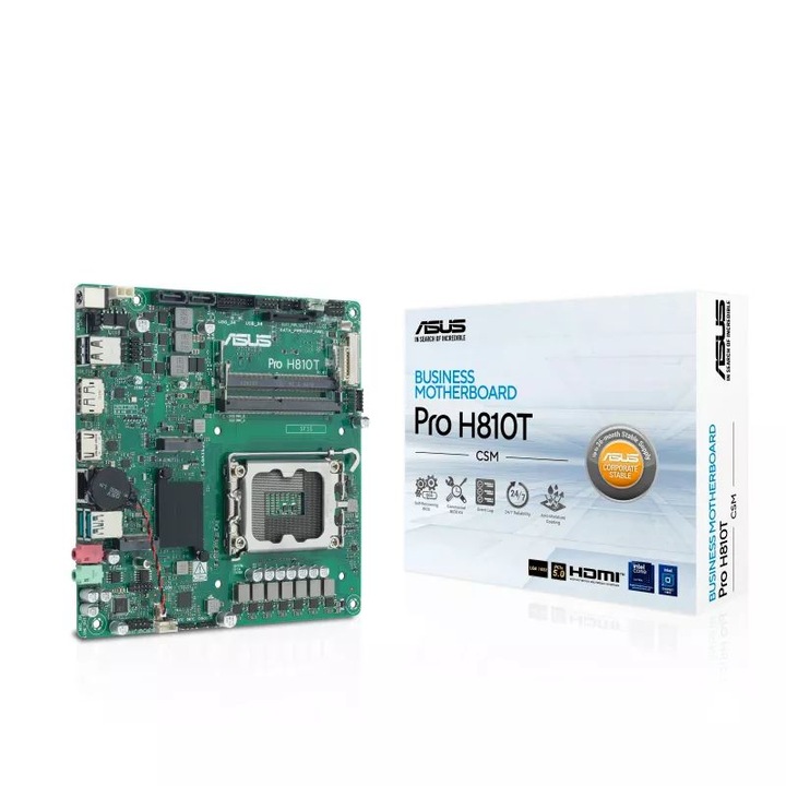 Placa de baza, PRO H810T-CSM, Intel H810, 2xDDR5, 128GB, Mini-ITX