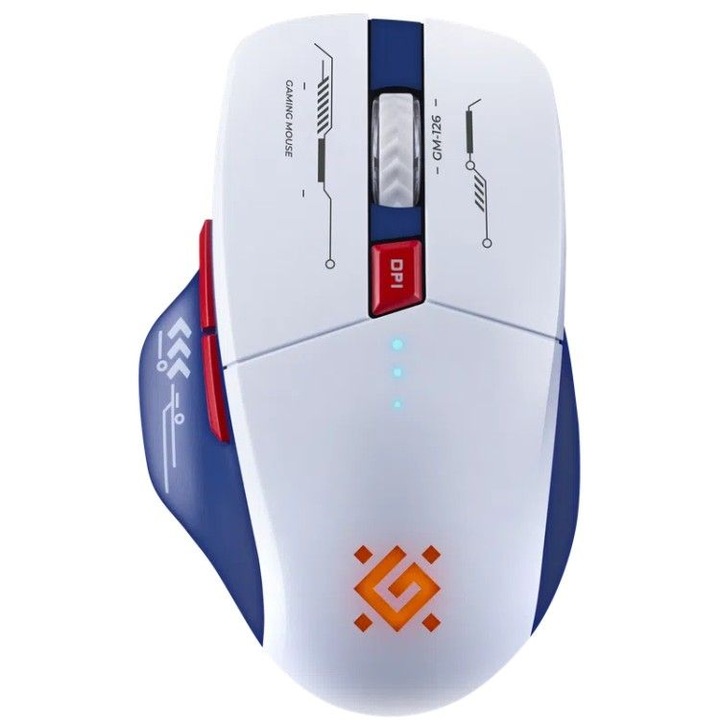 Mouse gaming wireless Defender Tisa GM-126, 1600DPI, alb/albastru