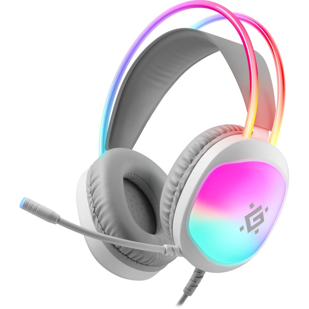 Casti de gaming Defender Eclipse RGB Alb, 306015, Microfon
