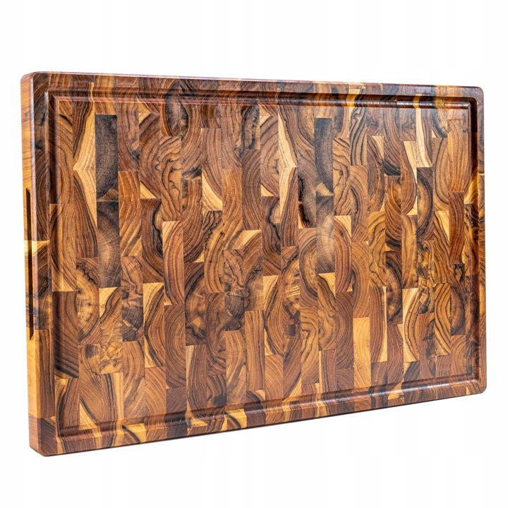 Tocator de bucatarie din lemn de tec, 58x38cm, cu suporturi antiderapante