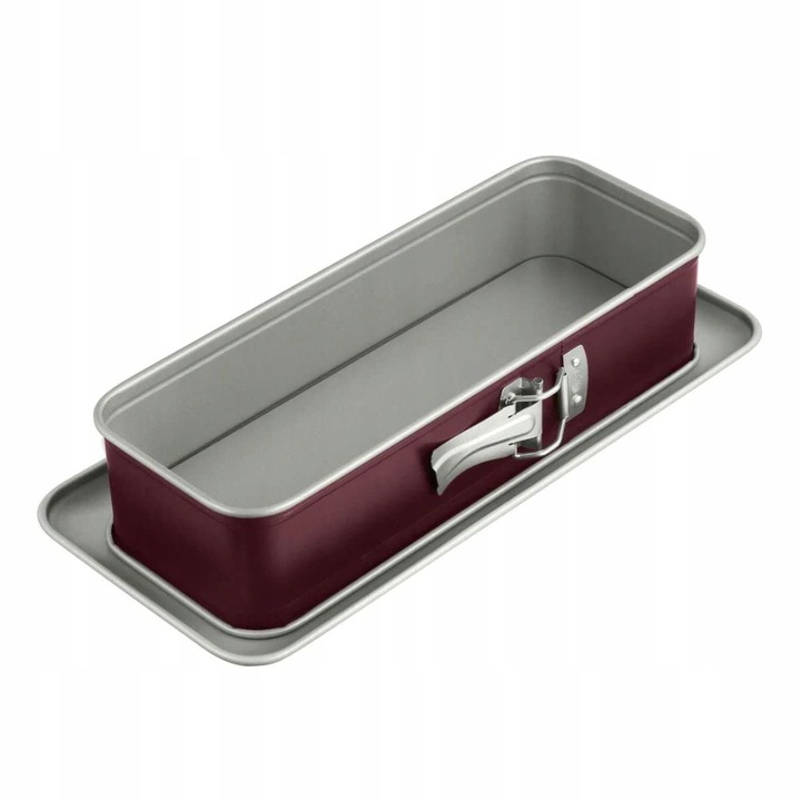 Tava de copt Dr. Oetker, 30 cm, forma din otel, neaderenta, gri/rosu, 1 bucata