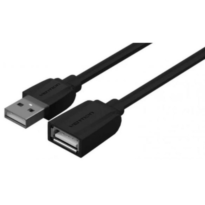 Cablu prelungitor Vention USB 2.0 A Male la A Female 0,5m Negru, 306010