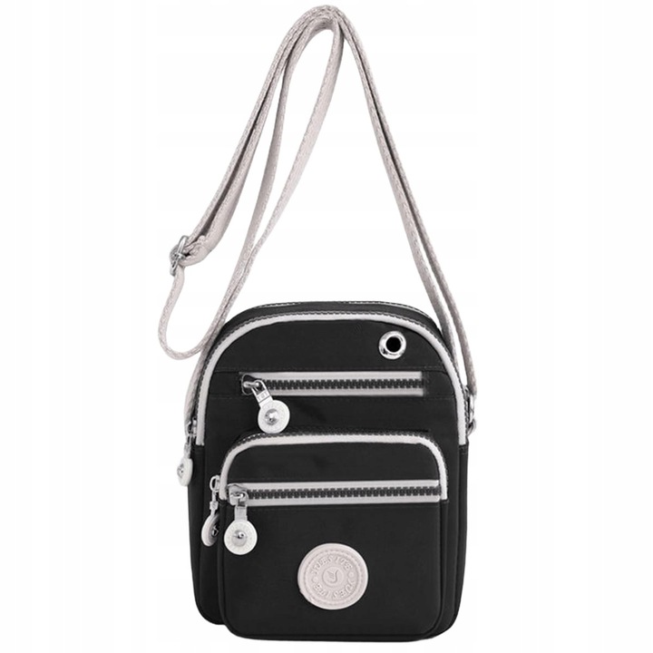 Fekete női crossbody táska 5 rekesszel