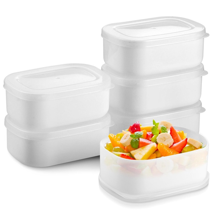 6 db Fentar 280 ml-es ételtároló doboz, műanyag, kompakt, többszínű, 10,5x7,5x4cm