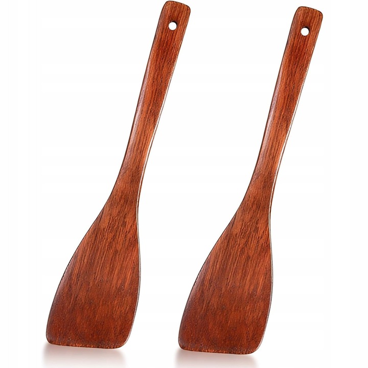 Lopatki din lemn pentru gatit, 33 cm, set de 2 bucati, rezistente la caldura, naturale, 33x8cm