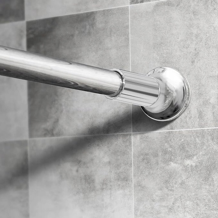 Bara de dus telescopica 150-175cm, inox, suport puternic