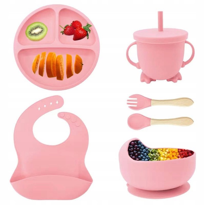 Gyermek étkészlet, Eliano, 6 részes, csúszásmentes, BPA-mentes, többszínű