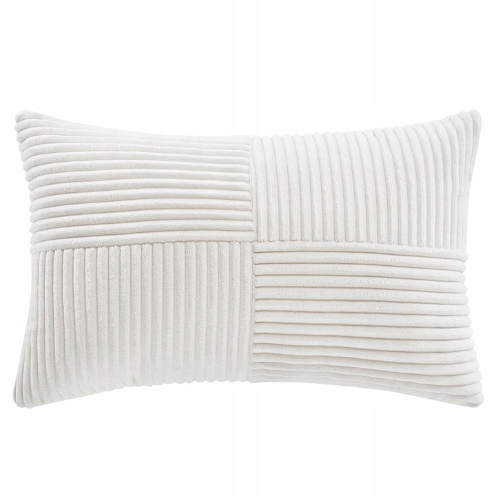 Set 2 Huse de Perna Catifea Reiata Crem 30x50