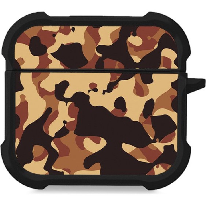 Sonique Theke Silikone Camouflage Army Series pentru AirPods, protectie antisoc, design modern, multicolor