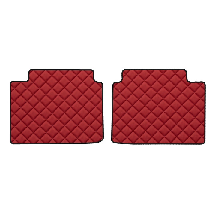 Covorașe auto podea spate, F-CORE, ECO-PIELE Q, roșu, set