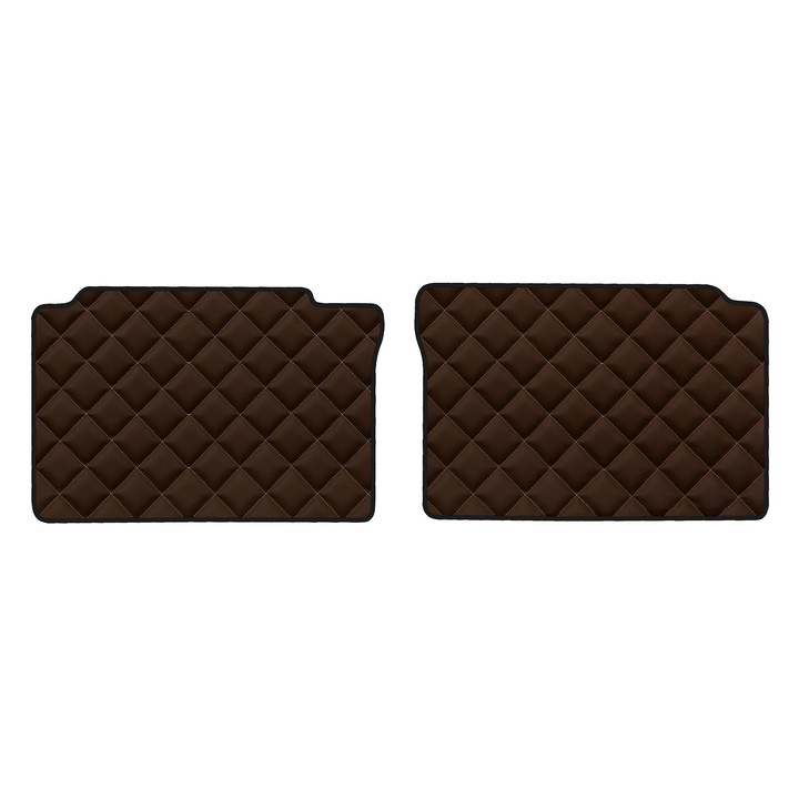 Covorase podea spate, F-CORE, ECO-PIELE Q, piele ecologică, maro, pentru Jeep Grand Cherokee III WK