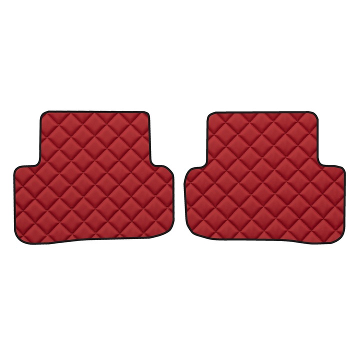 Covoraşe podea spate F-CORE ECO-PIELE Q, roşu, 10mm grosime, compatibil Mercedes Class C W203 Coupe