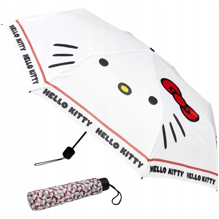 Hello Kitty gyermek esernyő, stabil, 110 cm, fehér