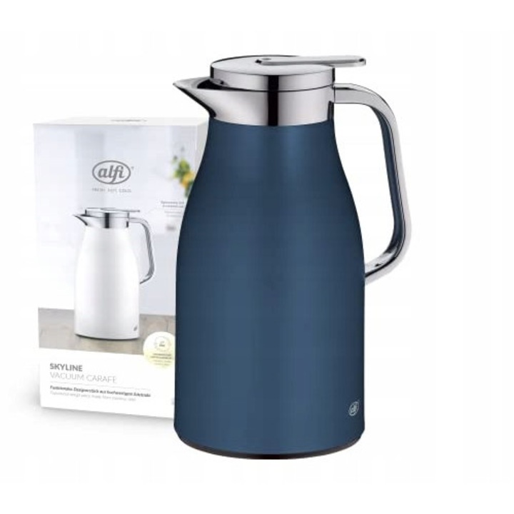 Alfi SKYLINE 1l termosz, prémium üvegbetétes szigetelés, ergonomikus kék design