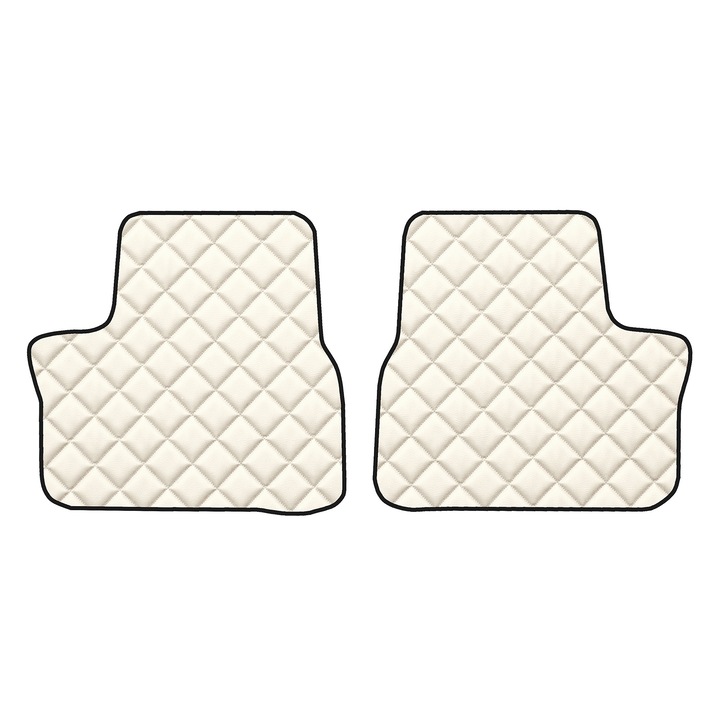 Covorașe podea spate, F-CORE, ECO-PIELE Q, piele ecologică, culoare sampanie, pentru PEUGEOT 207 Kombi/Hatchback