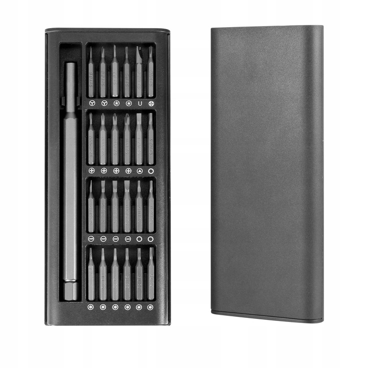 Set de surubelnite 24 in 1, pentru repararea electronicelor, cu capete magnetice, design ergonomic, dimensiuni portabile