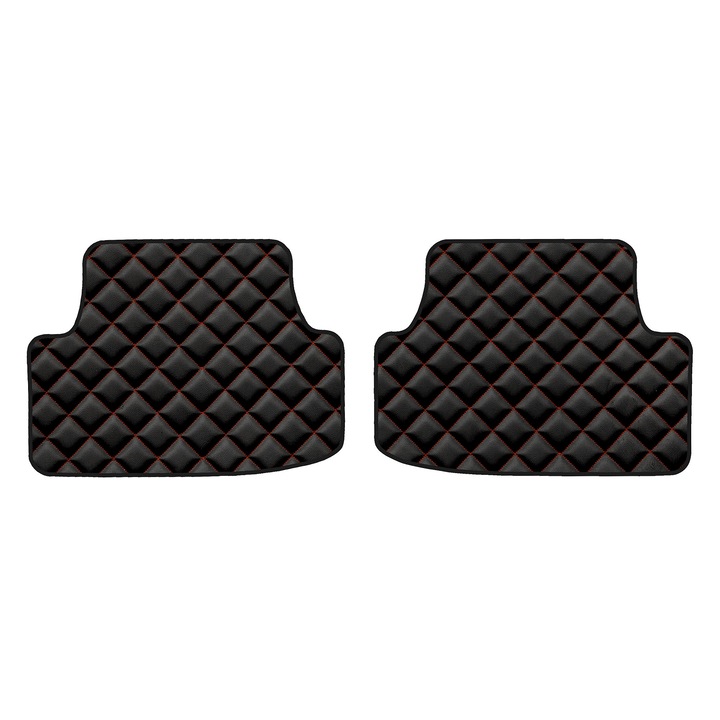 Covorașe auto spate F-CORE ECO-PIELE Q, Negru/Rosu, Hatchback