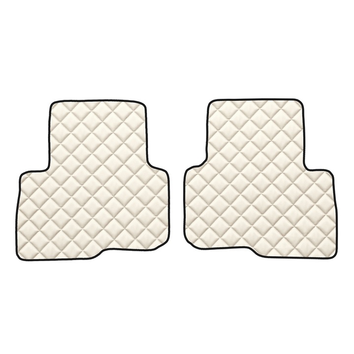 Covorașe podea spate, F-CORE, ECO-PIELE Q, piele ecologică, culoare sampanie, pentru van/minivan, 5 locuri, 7 locuri