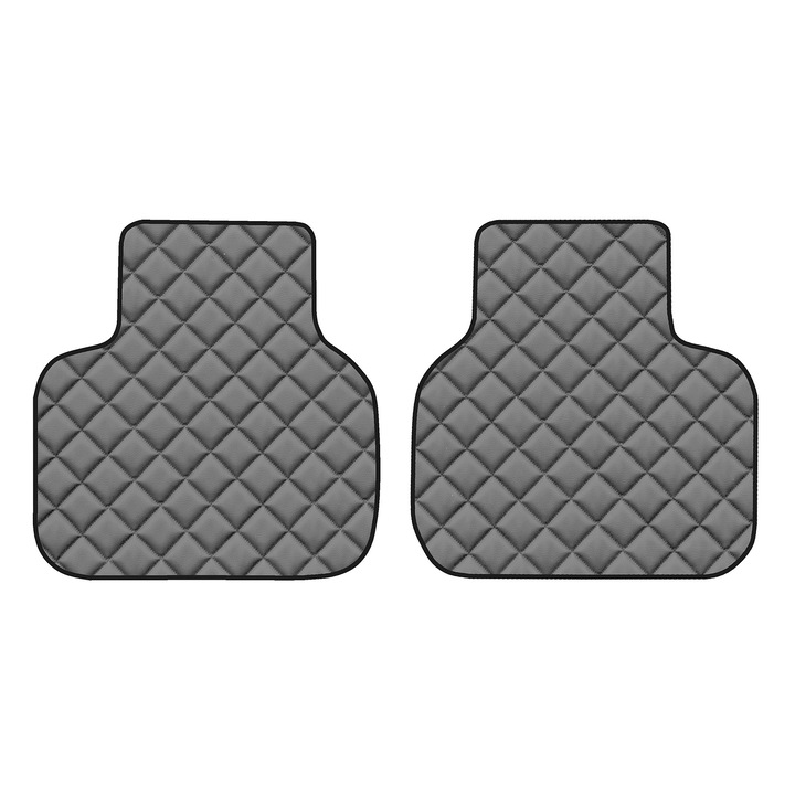 Covorașe podea spate F-CORE ECO-PIELE Q, Gri, pentru FIAT FREEMONT, 5-7 locuri