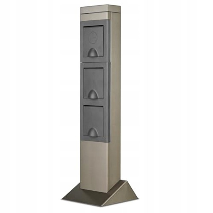 Външен електрически контакт REV, 2 гнезда, с таймер, IP44, 57x16x16см, сребрист