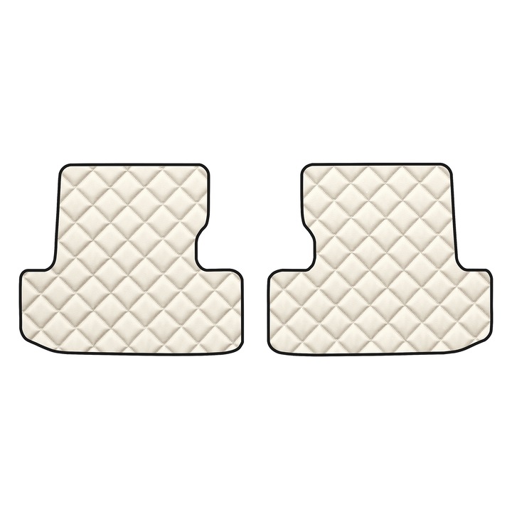 Covorașe podea spate F-CORE ECO-PIELE Q, piele ecologică, culoare șampanie, compatibile FORD MUSTANG VI, Coupe