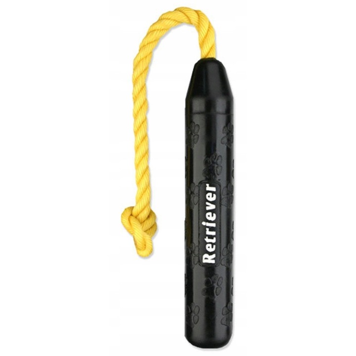 Jucarie pentru caini Mammoth TireBiter II, din cauciuc natural, 28cm, cu sfoara din polipropilena, pluteste pe apa