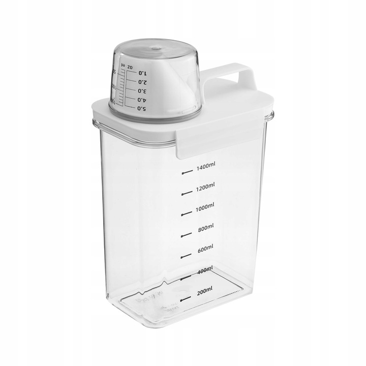 Dispenser detergent 1800ml cu masura, design compact, material ecologic, transparent