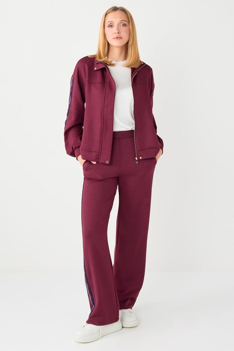 JIMMY KEY, Bluza de trening din amestec de modal cu fermoar, Visiniu