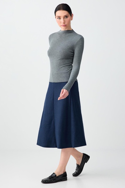 JIMMY KEY, Fusta evazata cu talie medie, Bleumarin