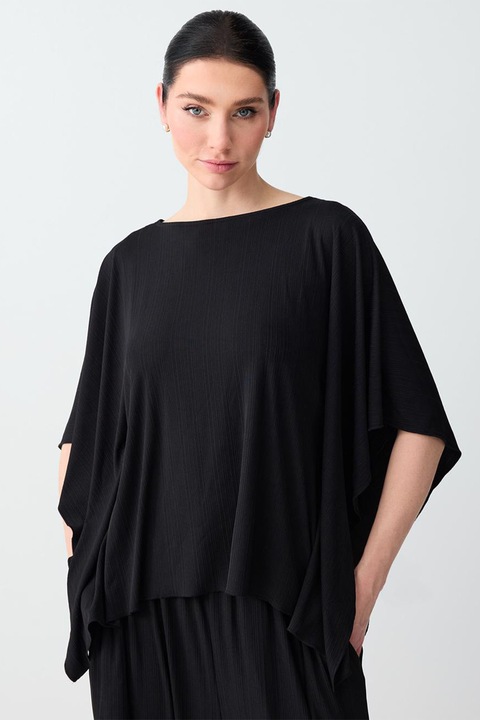 JIMMY KEY, Bluza lejera asimetrica, Negru