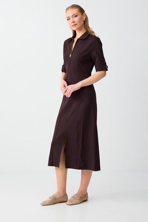 JIMMY KEY, Rochie-camasa midi, Maro inchis