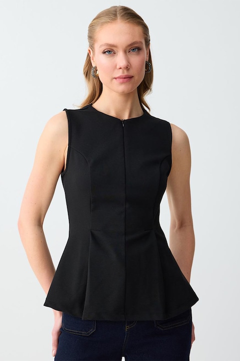 JIMMY KEY, Top cu terminatie evazata, Negru