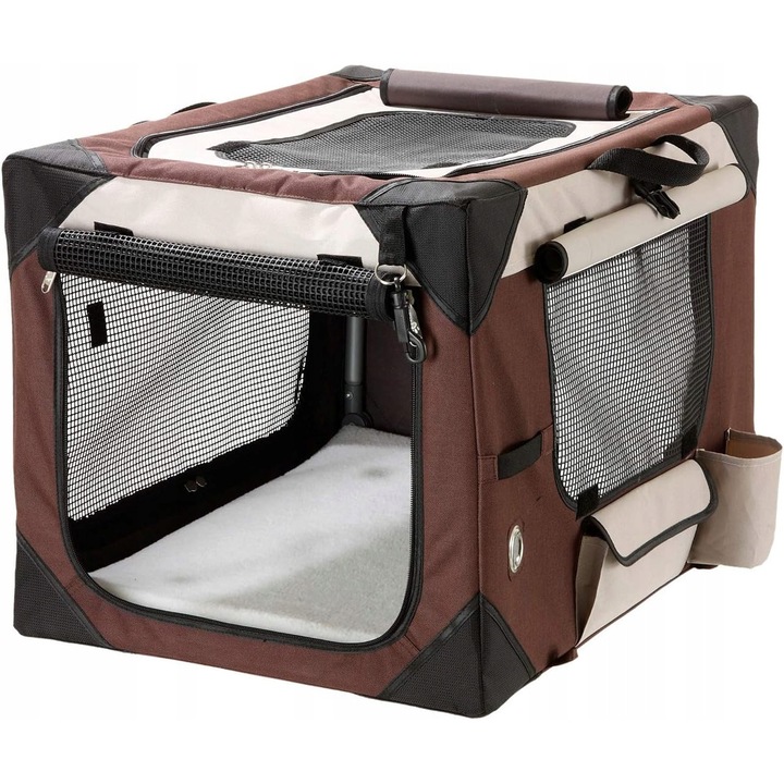 Клетка за животни Karlie Smart Top De Luxe, 91x61x58 см, бежово-кафява, устойчив материал