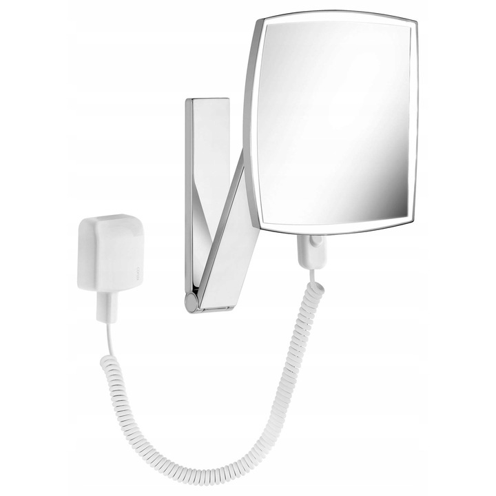 Oglinda cosmetica Keuco, 20x20cm, 5x marire, cromat, LED