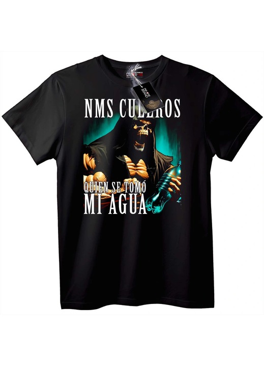 Tricou cu craniu și sete, Negru