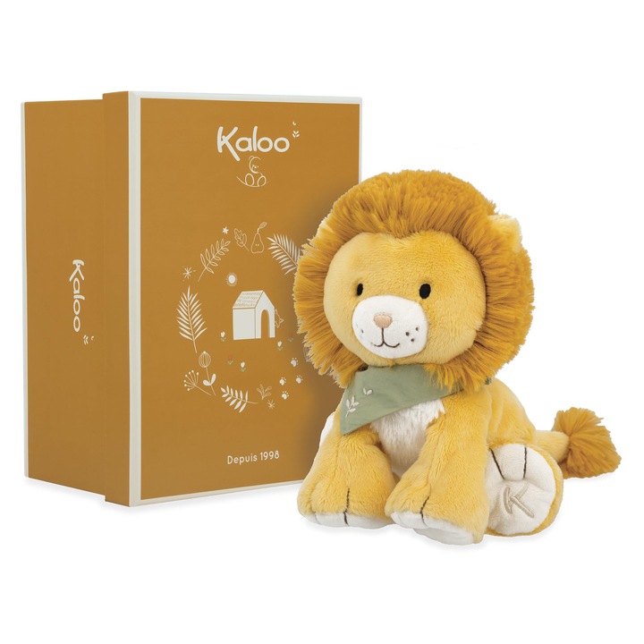 Jucarie de plus, Kaloo, Leu Nougat, 17x19x10cm, galben, pentru nou-nascuti