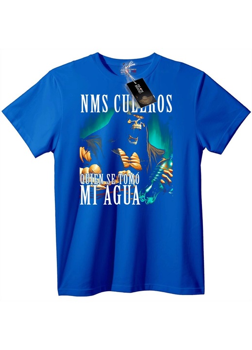 Tricou cu craniu și sete, Albastru