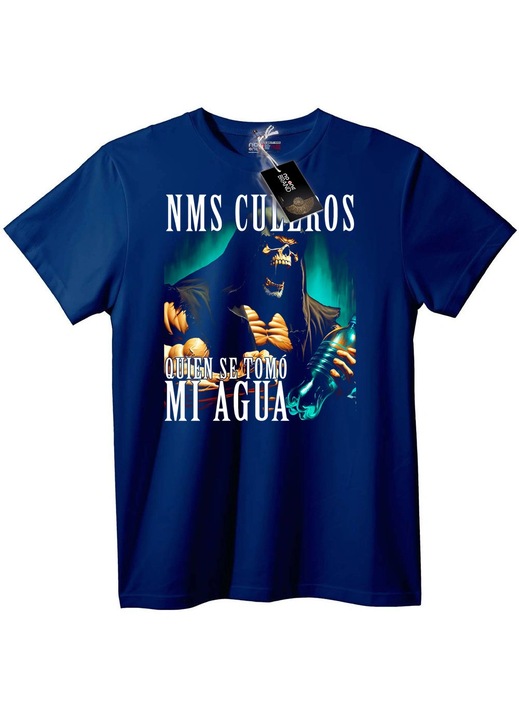 Tricou cu craniu și sete, Bleumarin