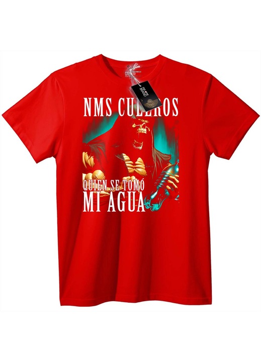 Tricou cu craniu și sete, Rosu