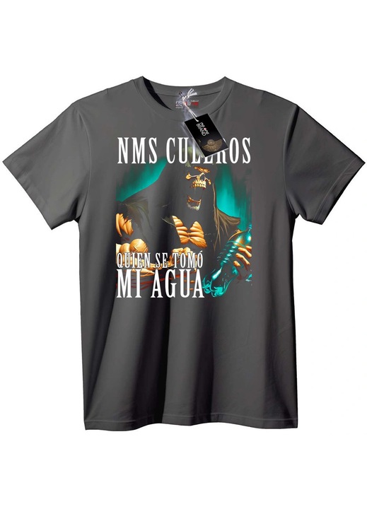 Tricou cu craniu și sete, Gri