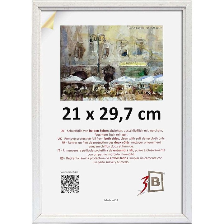 Rama foto clasica, CE, alba, 21x29,7cm