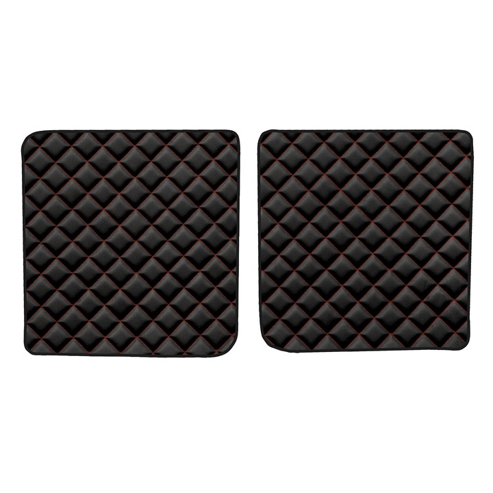 Covorașe podea spate, F-CORE, ECO-PIELE Q, Negru/Rosu, pentru SKODA OCTAVIA I, Sedan, Kombi