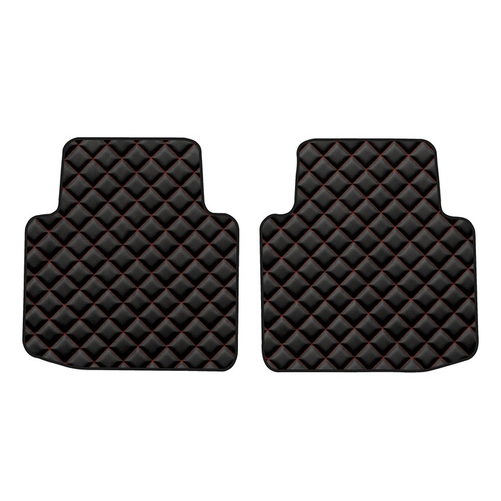 Covorașe auto spate F-CORE ECO-PIELE Q, Negru/Rosu, pentru Sedan SKODA SUPERB III