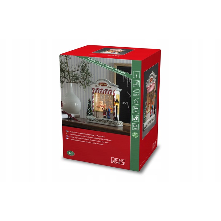 Kula zapada Konstsmide Candy Shop, LED, alb, 12,5x16,5x22,5cm