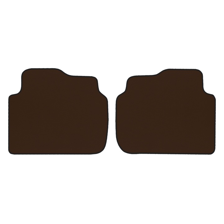 Covorașe auto spate F-CORE ECO-PIELE S, maro, 8mm spumă poliuretanică, set pentru Peugeot 407 05.04-12.11