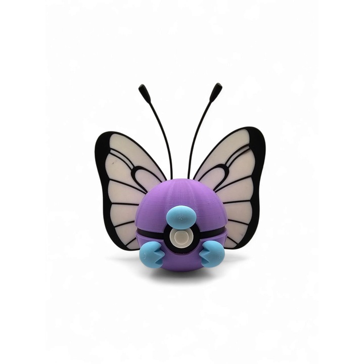 Колекционерска фигурка Butterfree Ball, MoranQ, 7 см, елегантен дизайн, виолетово и бяло