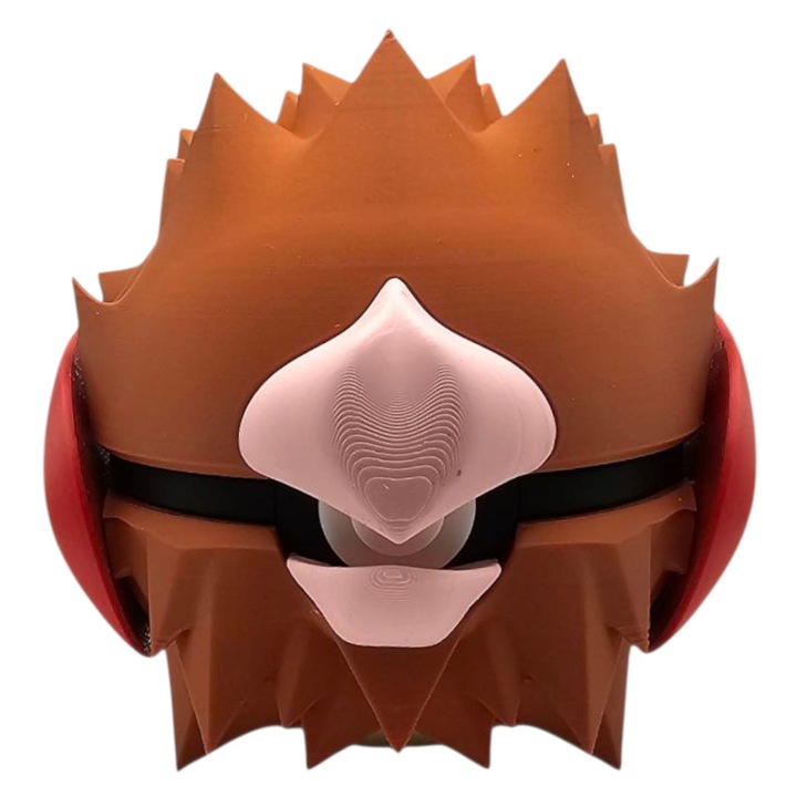 Figurina colectionara Spearow Ball, MoranQ, 7cm, design din universul Pokemon, culori rosu si galben